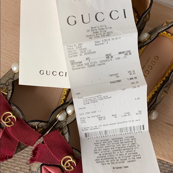 Gucci Flats with Receipt and Dust Bag - Picture 14 of 14